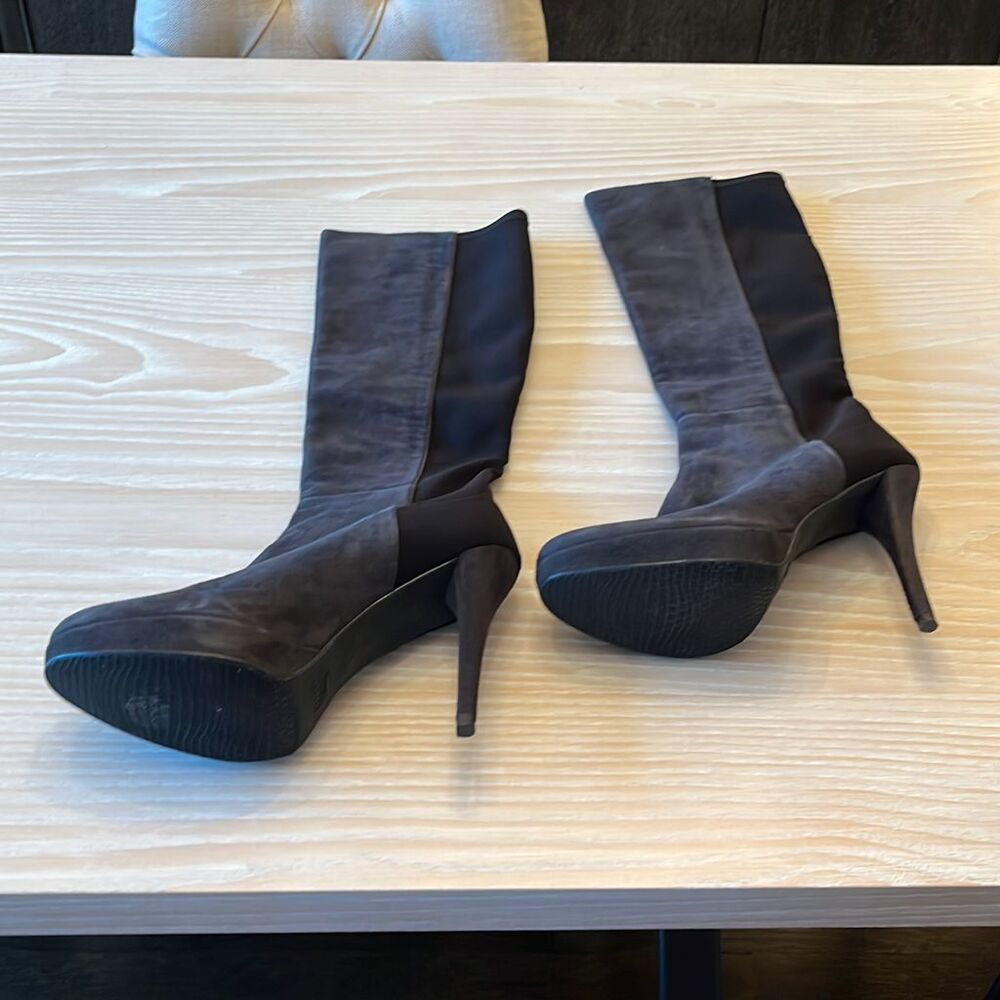 Stuart Weitzman Skyline Platform Boots Black Sued… - image 4